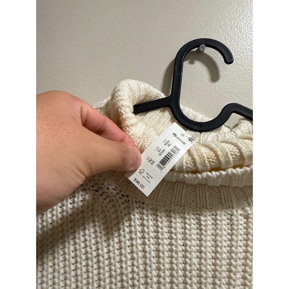 Madewell | NEW Wide Rib Turtleneck Sweater in Varsity Green/White Stripe Preppy - Picture 8 of 15